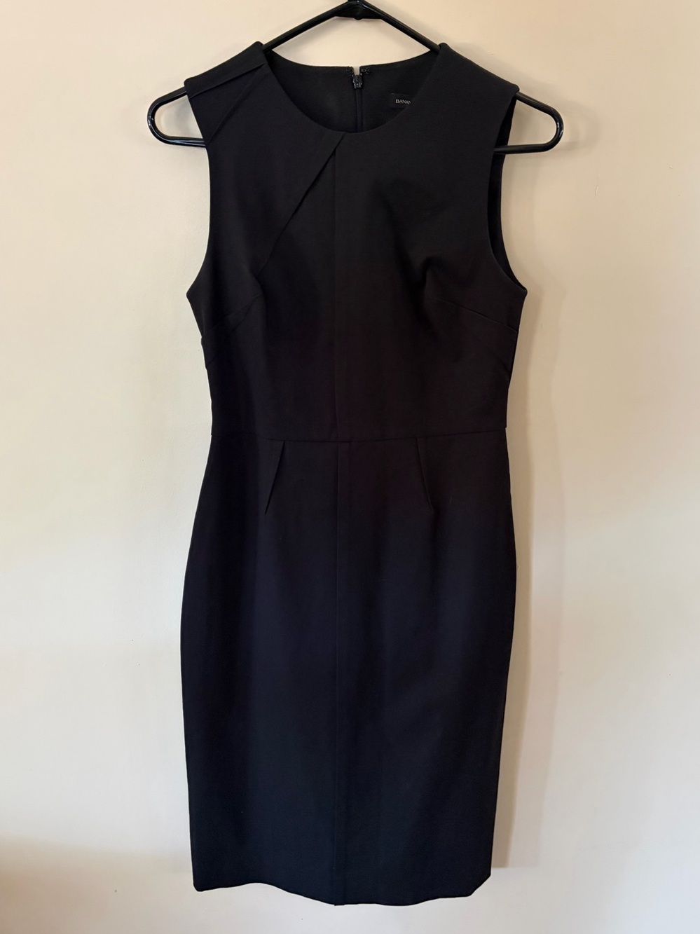 Banana Republic Black Sleeveless Midi Sheath Dress